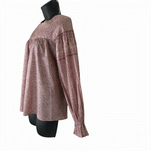 ANNA Sui  & Uniglo Bohemian Pink Paisley Floral Like Blouse Size XS